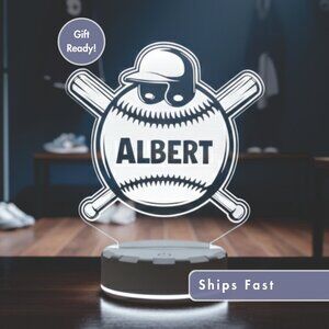 Baseball LED Night Light – Custom Sports Decor for Any Room